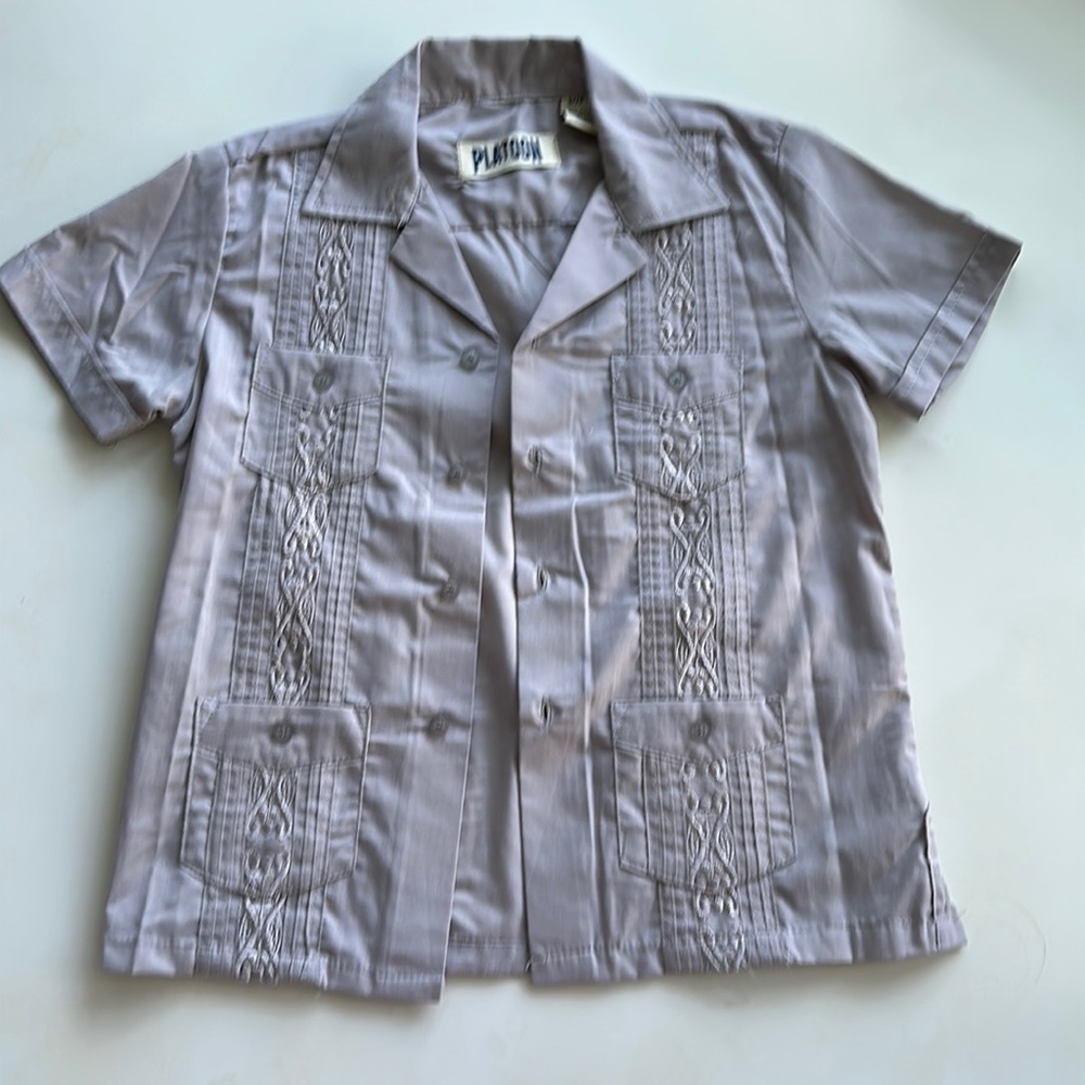 Kids  Grey Guayabera